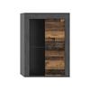 Vitrina Jam - prirodne boje/crna, Design, staklo/drvni materijal (86/60/35cm) - Modern Living
