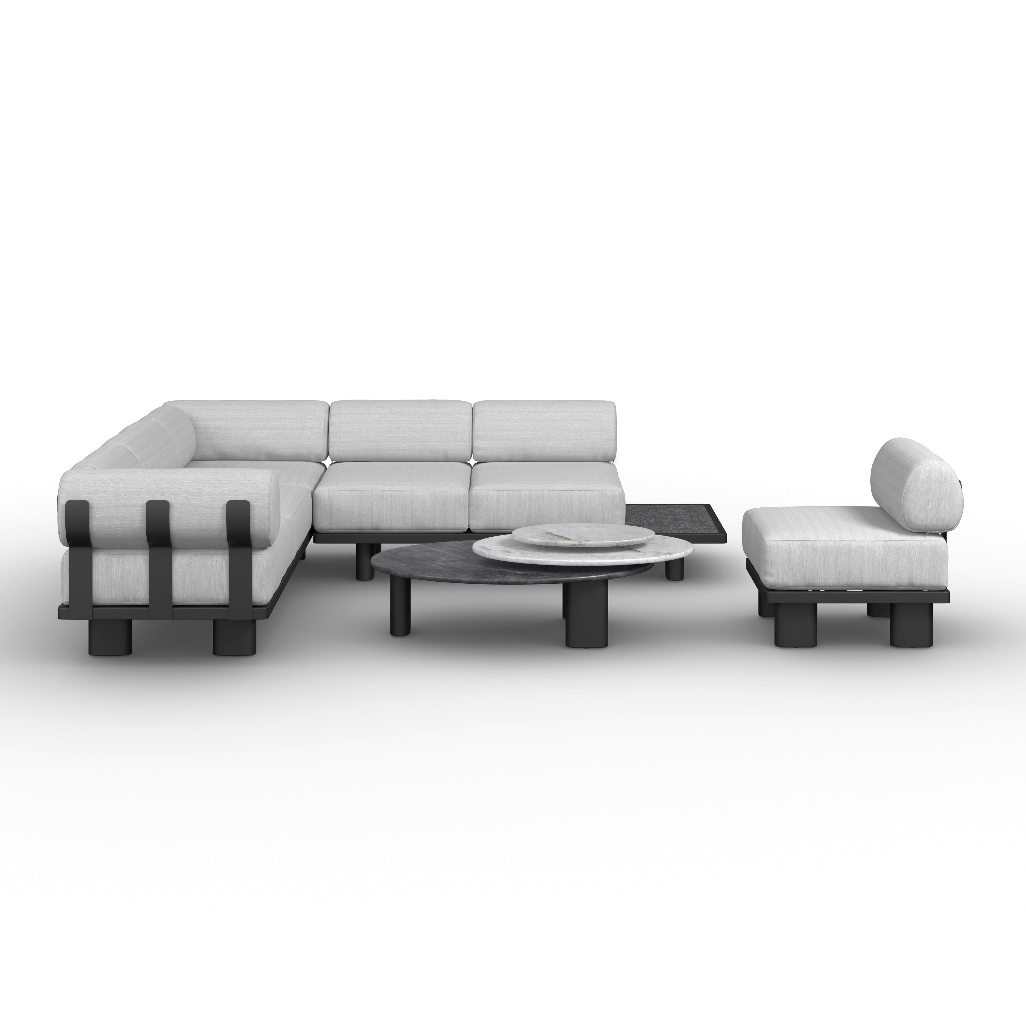 Vrtna Garnitura Lumea - siva/tamno siva, Moderno, metal/tekstil - Bessagi Garden