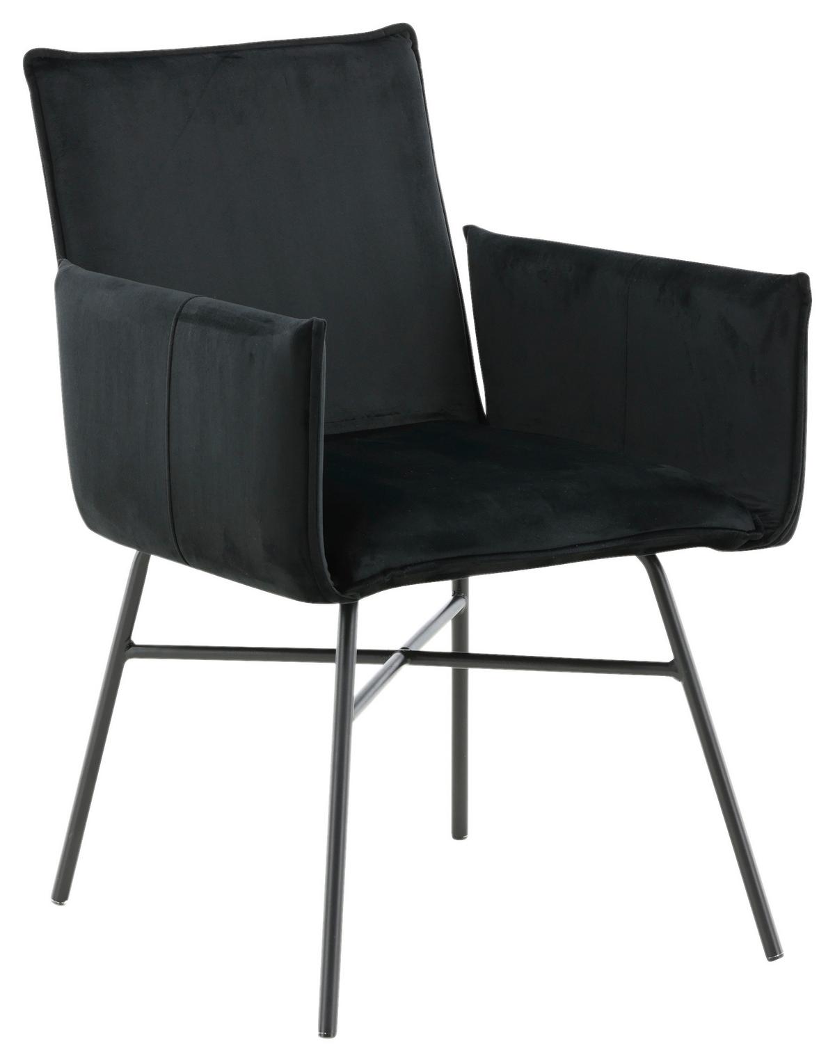 STUHL PETRA - Schwarz, Design, Textil/Metall (57/87/60cm) - Livetastic