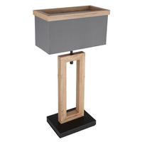 Tischleuchte Ossi in Natur/Schwarz max. 9 Watt - Anthrazit/Schwarz, KONVENTIONELL, Holzwerkstoff/Textil (30/15/55cm) - Globo