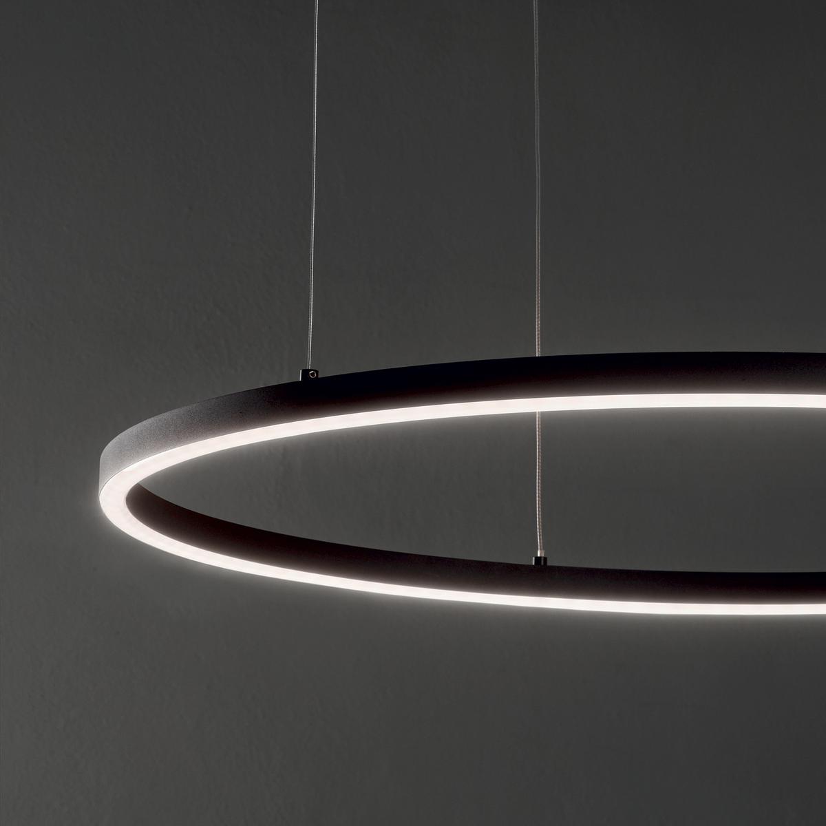 LED-Hängeleuchte Oracle Slim Schwarz max. 55 Watt - Schwarz, Design, Kunststoff/Metall (90/90/27,5/202cm) - Ideal Lux