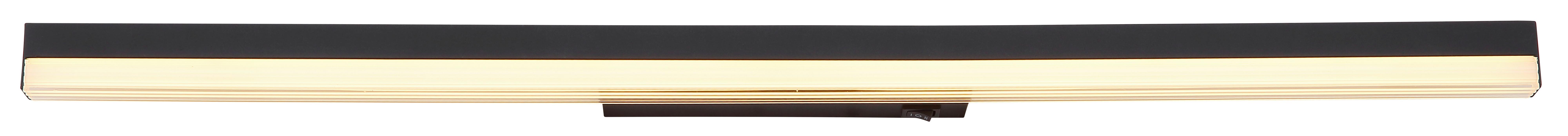 Stenska Led-svetilka Sallo, S Sijalko - črna/opal, Basics, kovina/umetna masa (80/6,5/4cm) - Globo