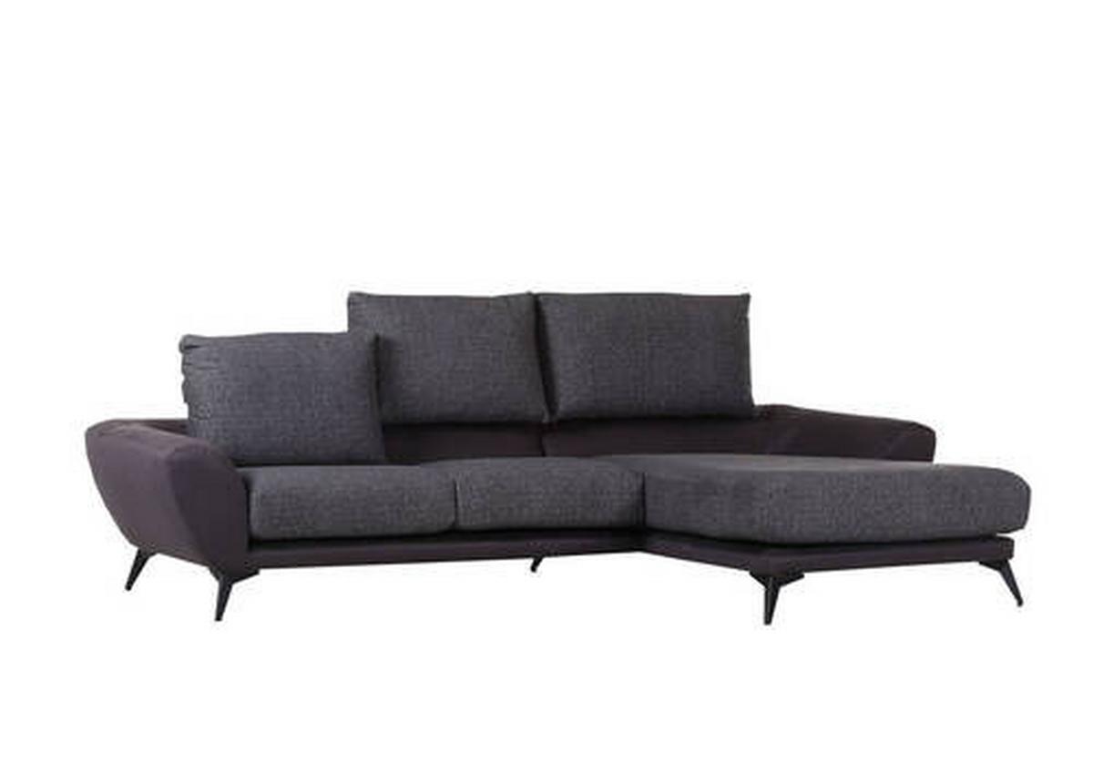 Wohnlandschaft Soria in Dunkelgrau - Dunkelgrau/Schwarz, MODERN, Textil (296/103/176cm) - Premium Living