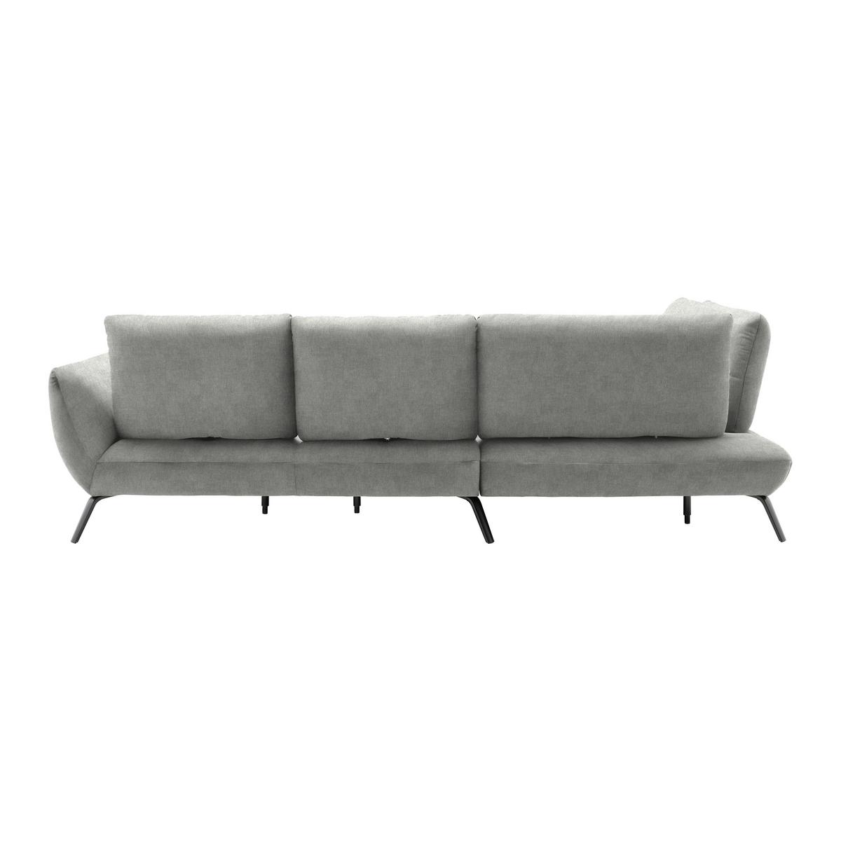 Wohnlandschaft Trendy Silberfarben - Silberfarben/Schwarz, MODERN, Holzwerkstoff/Textil (250/93/310cm) - Premium Living