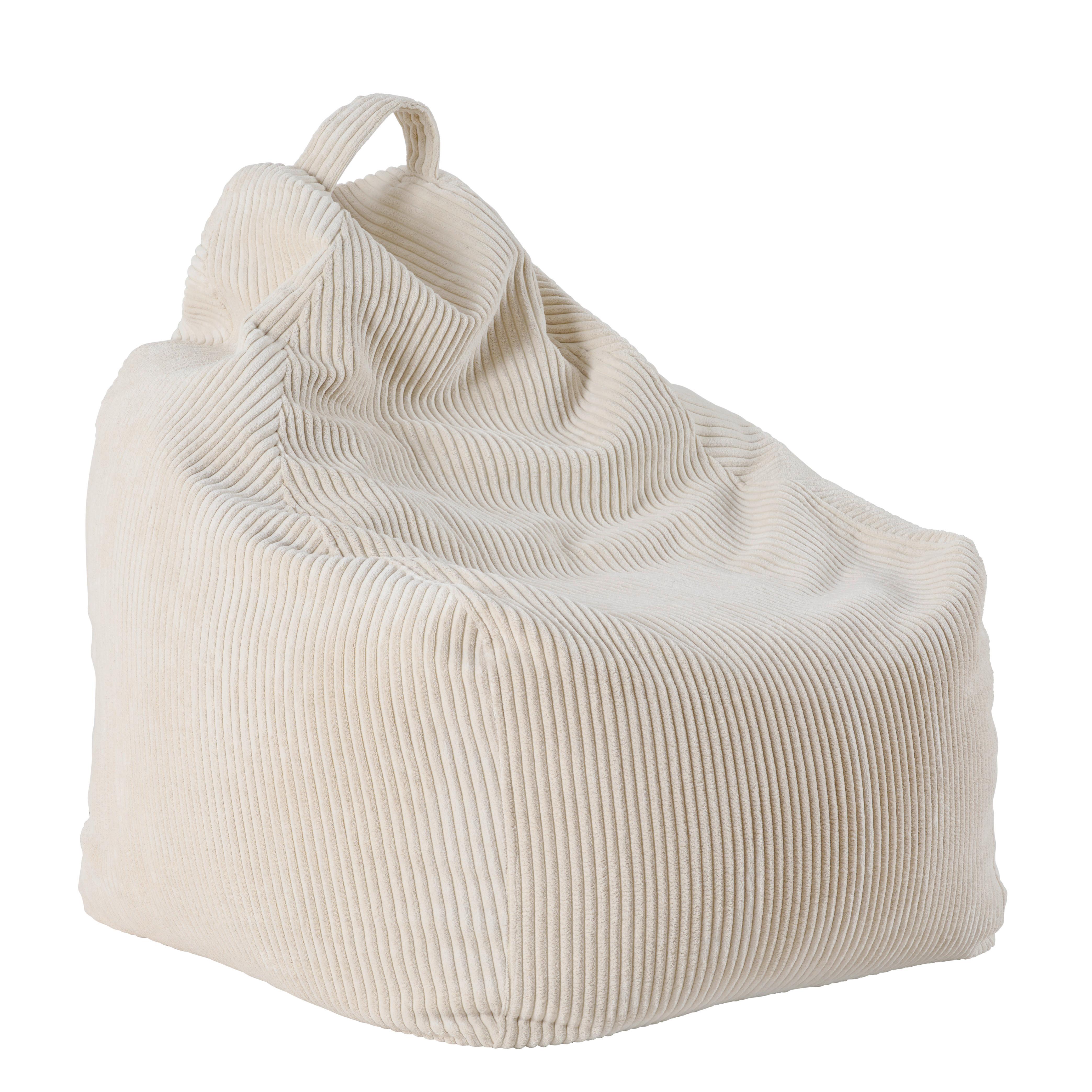 Sitzsack Cord mit Zip ca. 80x85x80 cm Beige - Beige, Trend, Textil (80/85/80cm) - Livetastic