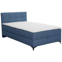 Oblazinjena Postelja Freddie, Modra, 100x200 - modra/črna, Konvencionalno, kovina/tekstil (100/200cm) - Mömax