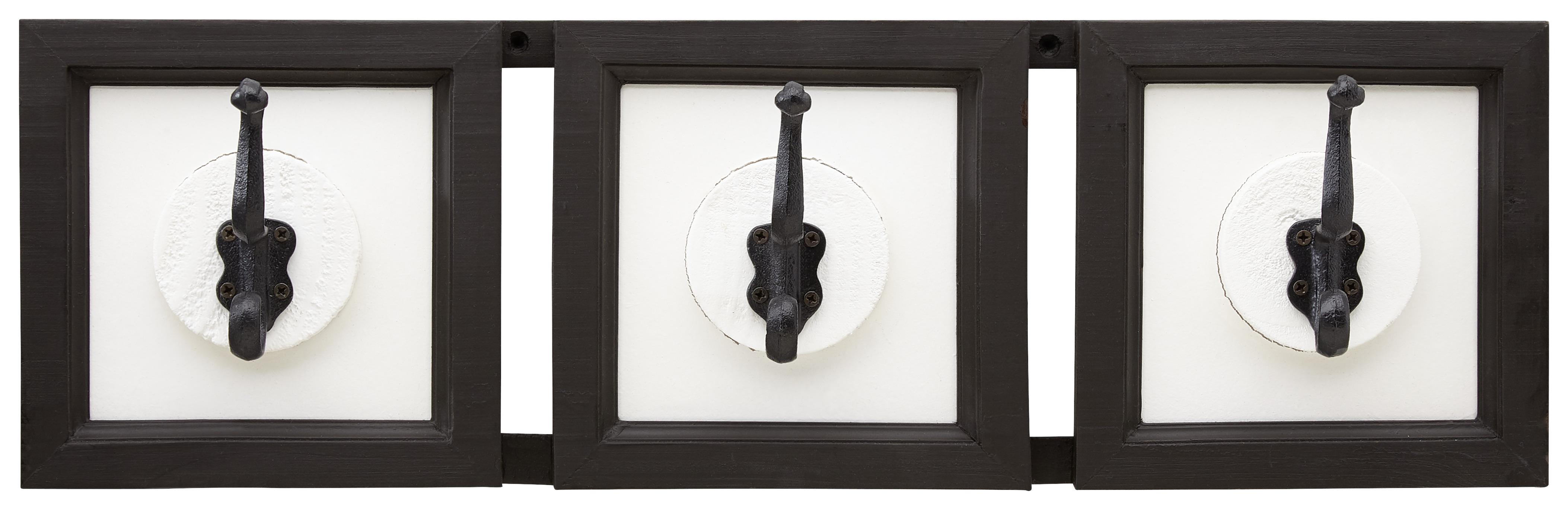 Cuier perete cu cârlige Nele - maro/alb, Modern, lemn (58/18/9cm) - Modern Living