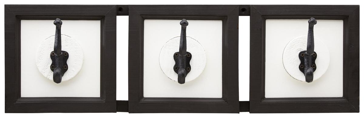 Cuier perete cu cârlige Nele - maro/alb, Modern, lemn (58/18/9cm) - Modern Living