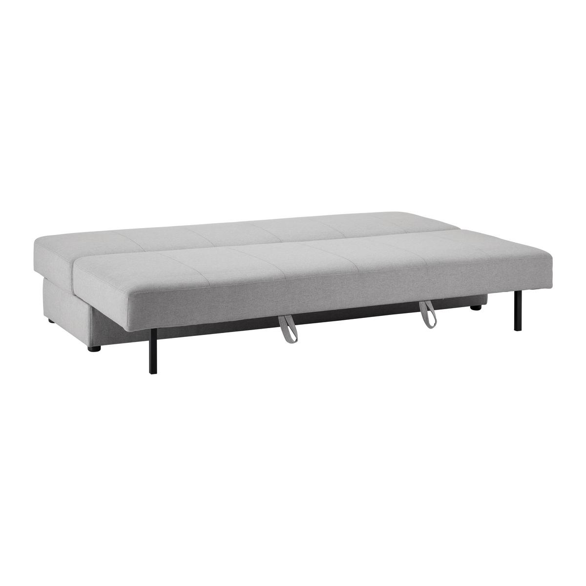 Schlafsofa Claudio Hellgrau Webstoff - Hellgrau/Schwarz, MODERN, Holz/Kunststoff (200/85/93cm) - Bessagi Home