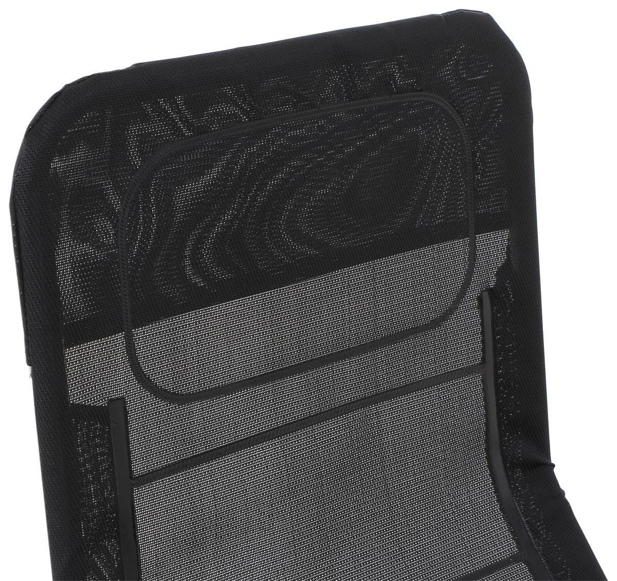 Gartenliege Anco Schwarz Stahl - Anthrazit/Schwarz, MODERN, Textil/Metall (72,5/103,5/144cm) - Siena Garden