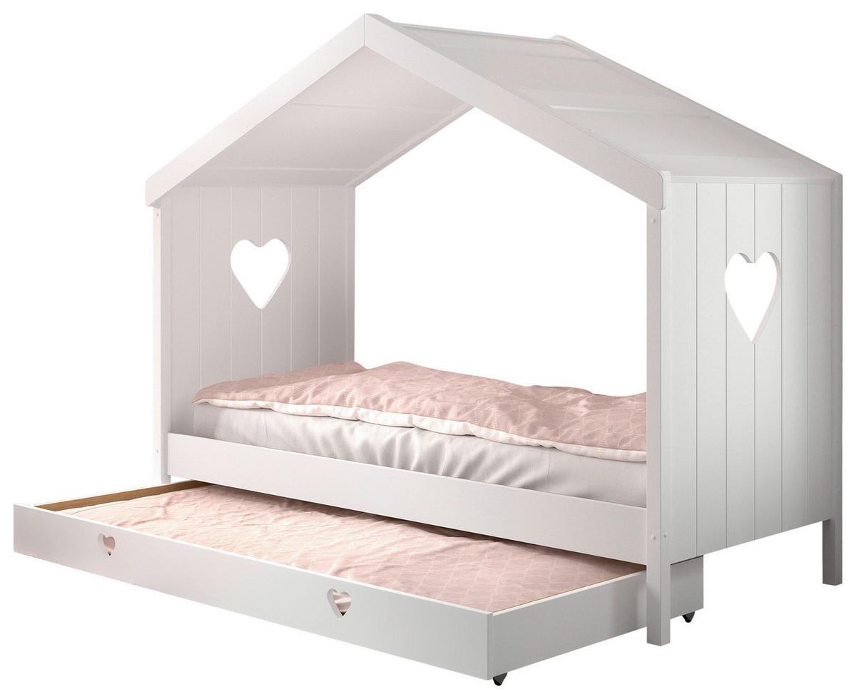 Hausbett Amori m. Schublade ca. 90x200 cm Weiß - Weiß, Natur, Holz/Holzwerkstoff (90/200cm) - Vipack