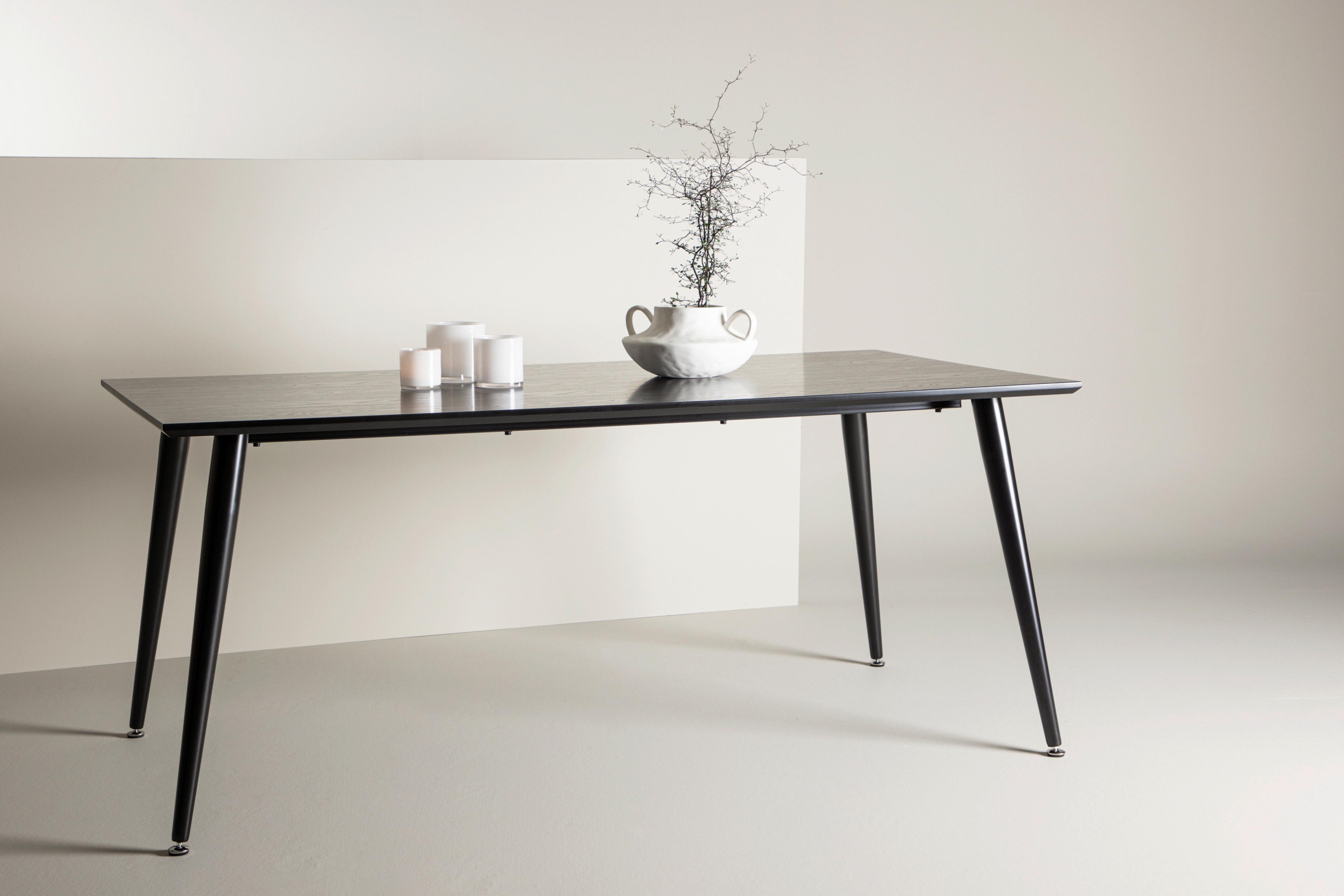 ESSTISCH DIPP - Schwarz, Design, Holzwerkstoff/Metall (180/90/75cm) - Livetastic
