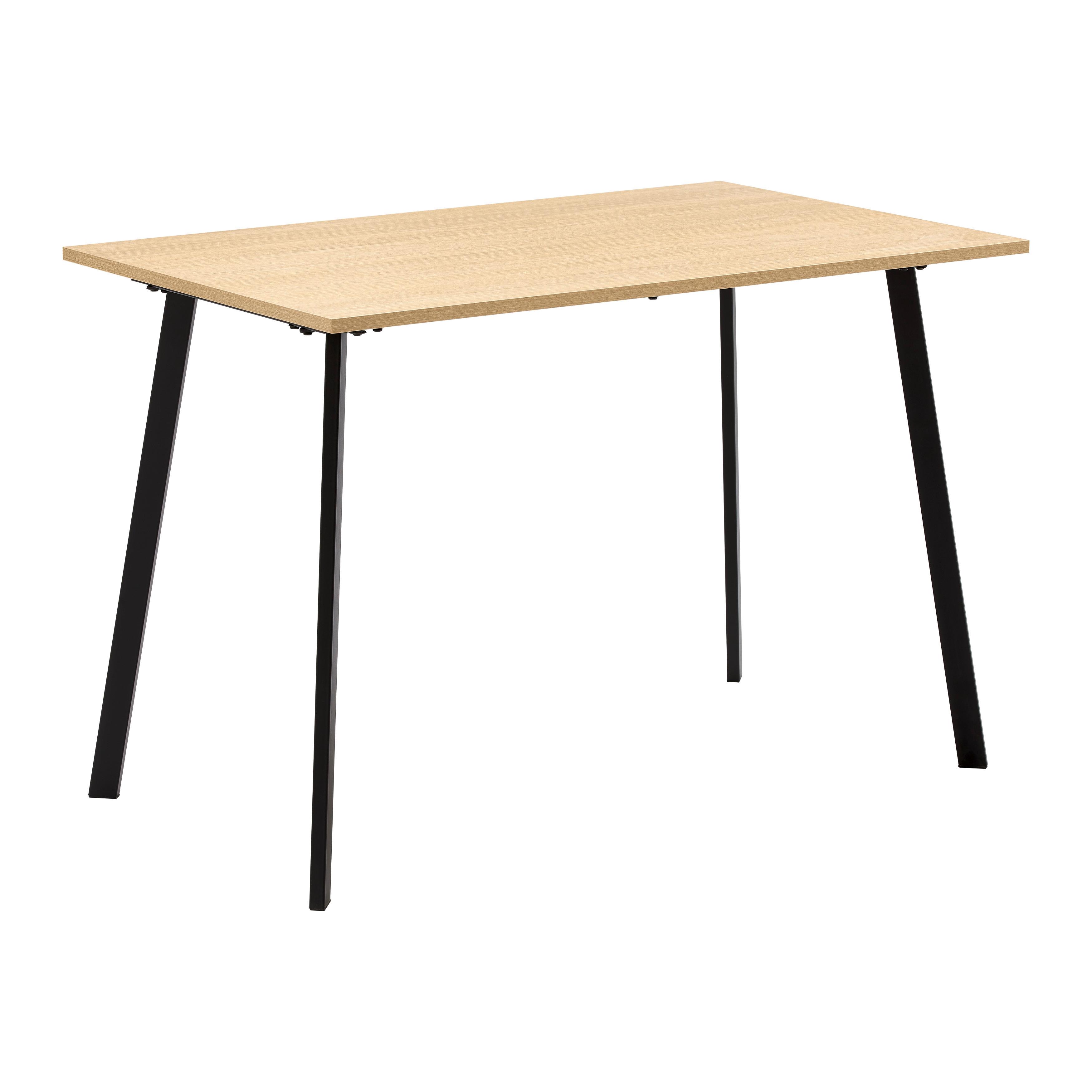 MATBORD EMIL - svart/ekfärgad, Klassisk, metall/trämaterial (110/75/70cm) - Based