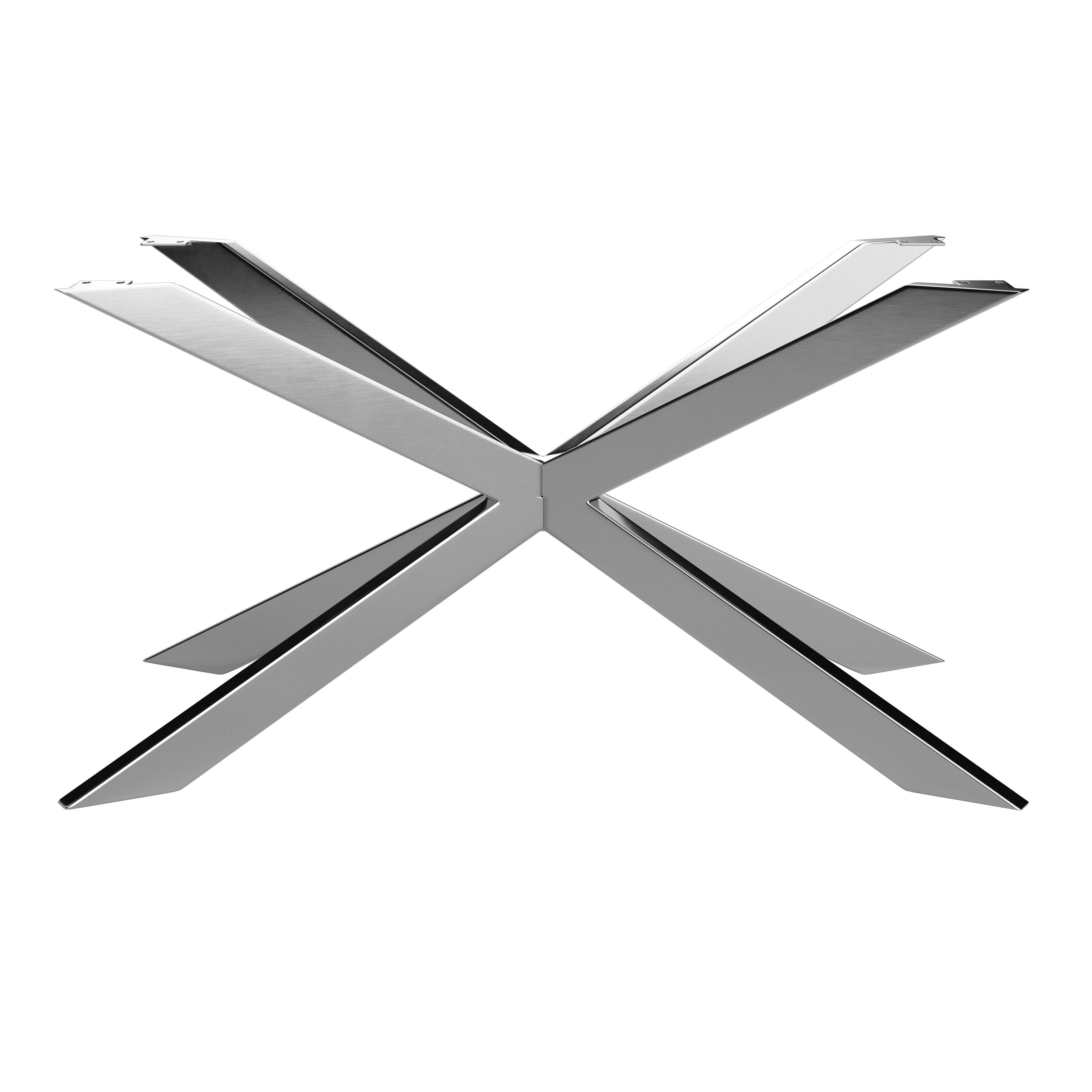 Tischgestell Noah Edelstahlfarben - Edelstahlfarben, Modern, Metall (137/72/78cm) - Mömax