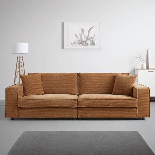 Velika Zofa Missisipi - opečnato rjava/črna, Moderno, umetna masa/tekstil (273/74/110cm) - Premium Living