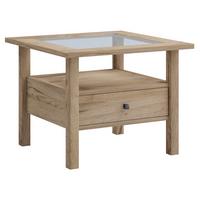 Klubska Miza Lingis M, Barva Hrasta - črna/medeni hrast, Trendi, umetna masa/steklo (54/42/54cm) - MID.YOU