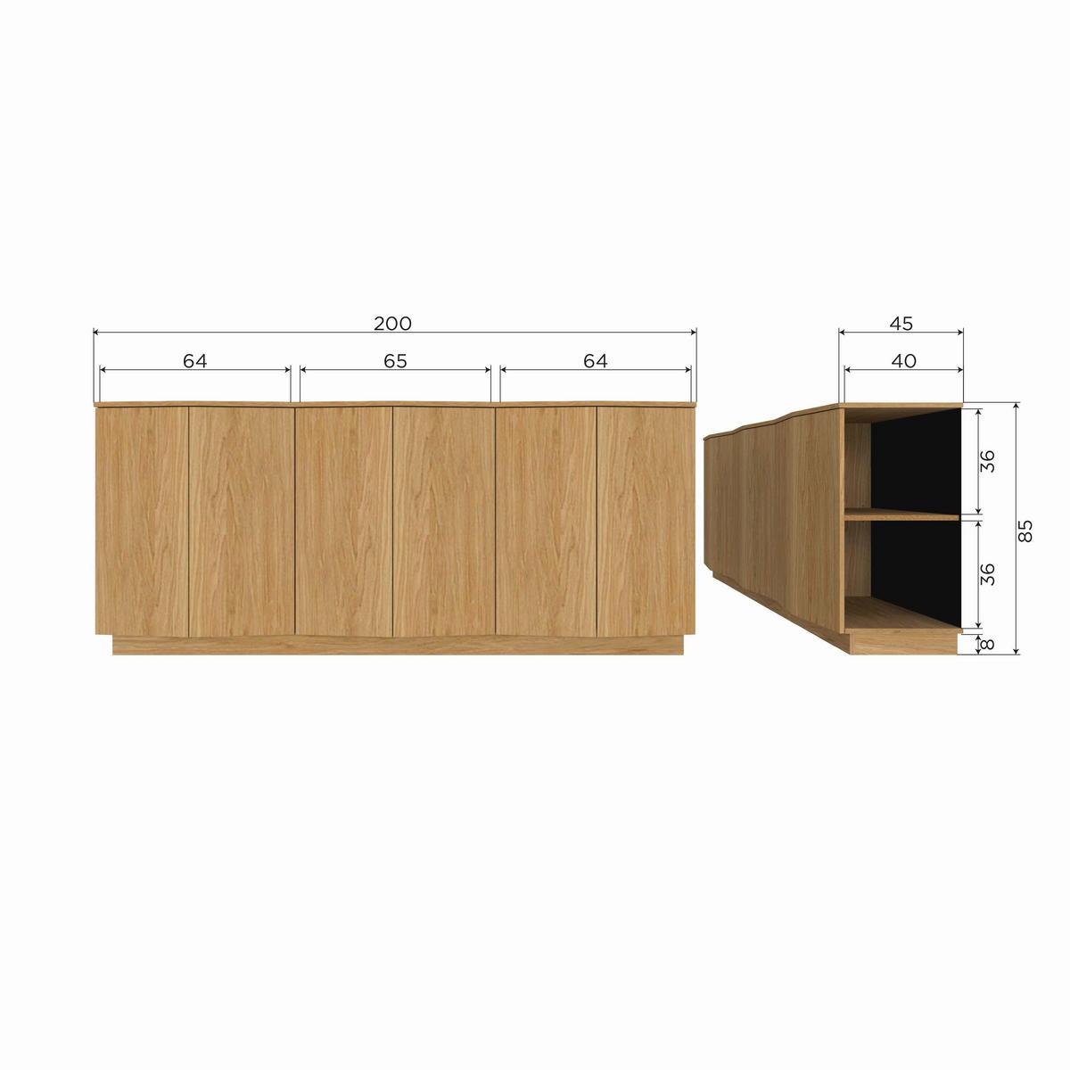 Kommode Zuma Eichefarben - Eichefarben, Design, Holz (200/85/45cm) - Livetastic
