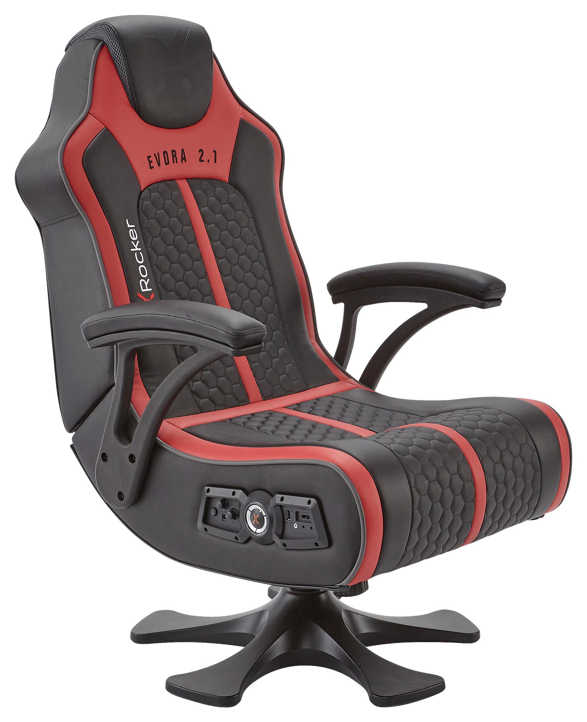 Gamingsessel Evora 2.1 ca. 65x102,5x78cm Rot/Schwarz - Rot/Schwarz, MODERN, Kunststoff/Textil (65/102,5/78cm) - X Rocker