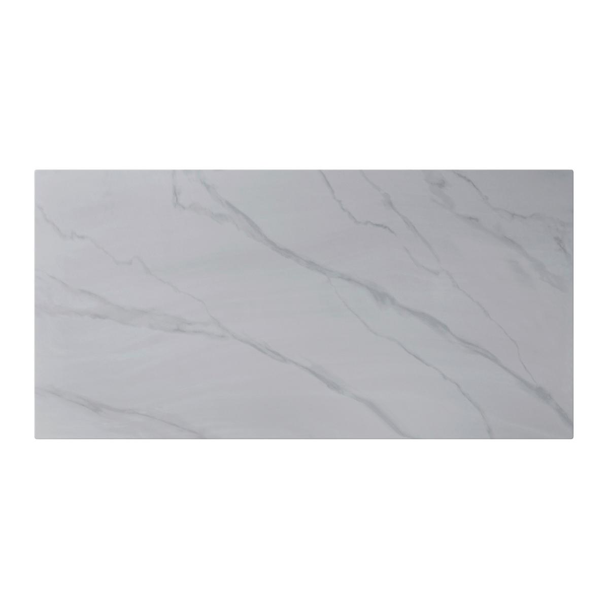 Jedilna Miza Livan, Bela, 180x90 - črna/bela, Moderno, kamen/kovina (180/76/90cm) - Bessagi Home