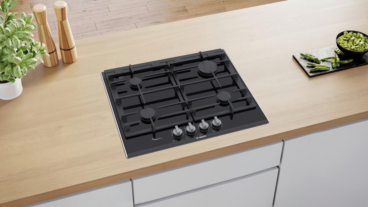 Gaskochfeld PRP6A6B70D Schwarz - Schwarz, KONVENTIONELL (60,6/4,5/52,7cm) - Bosch
