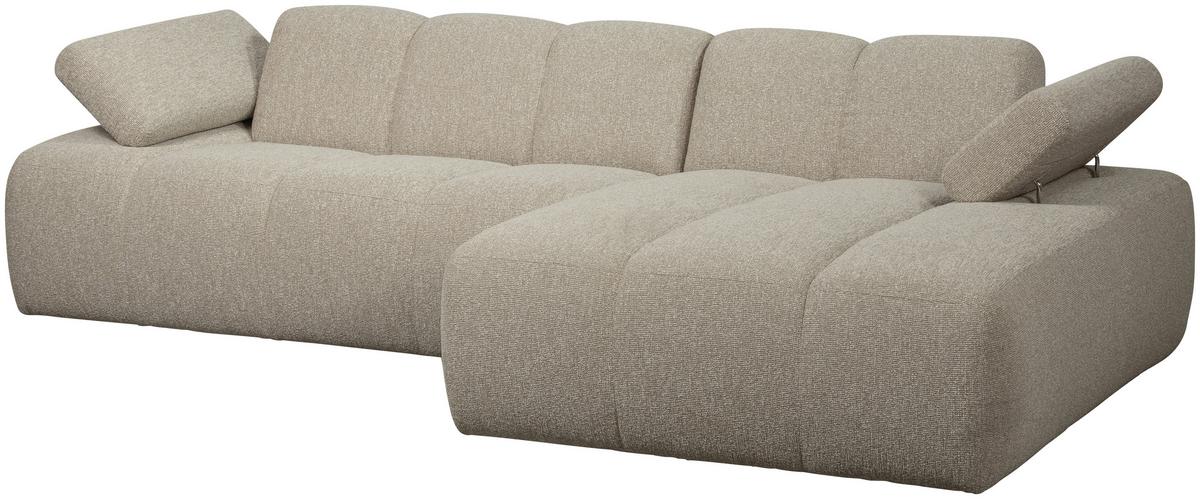 Ecksofa Mojo Beige S: 284x160 cm - Beige/Schwarz, Design, Kunststoff/Textil (284/160cm) - Livetastic