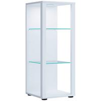 Vitrina Glasol M, Bela - črna/bela, Moderno, umetna masa/steklo (35/90/35cm) - MID.YOU