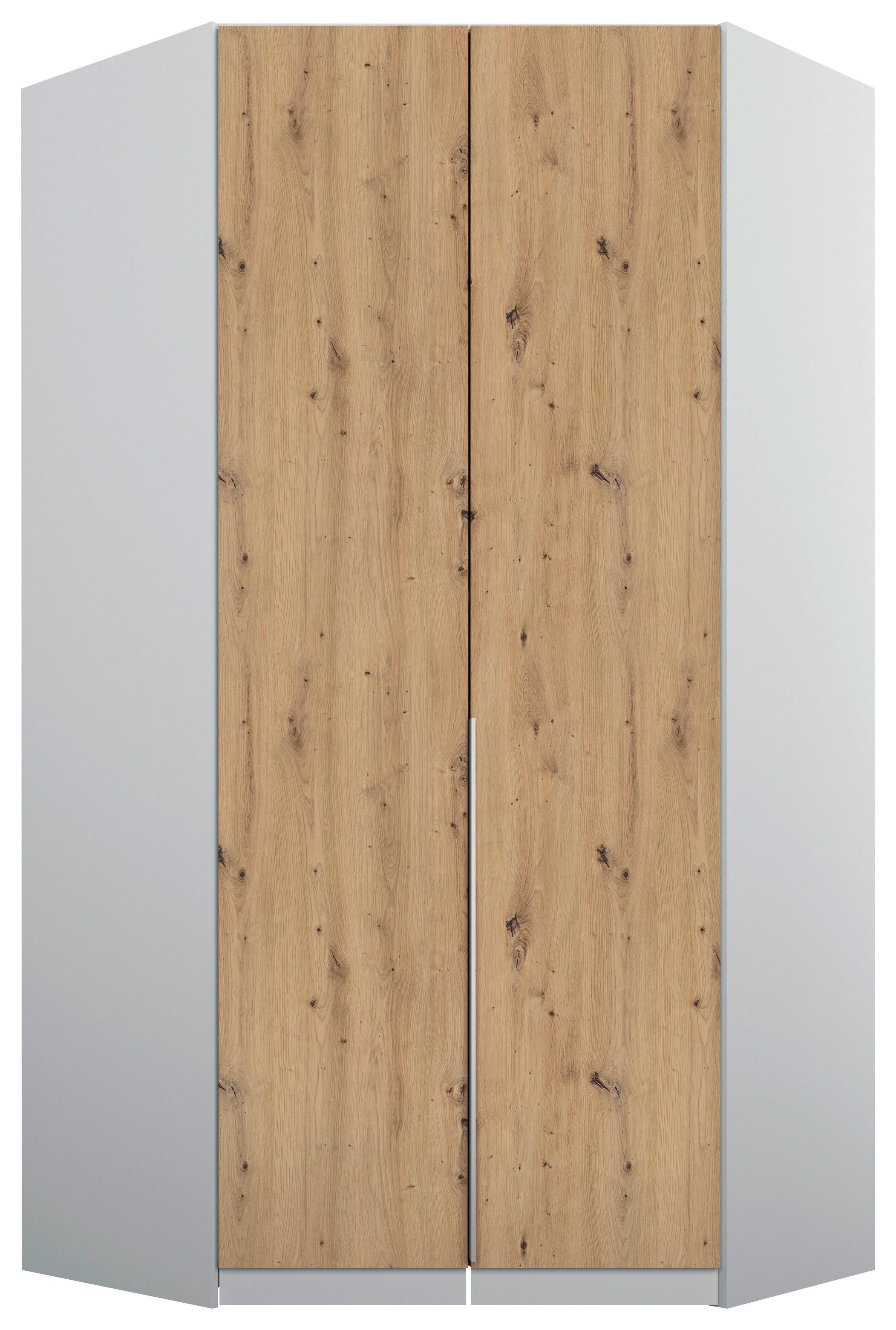 Kutni Ormar Za Odjeću Alabama - siva/hrast Artisan, Moderno, drvni materijal (117/229/117cm) - Modern Living
