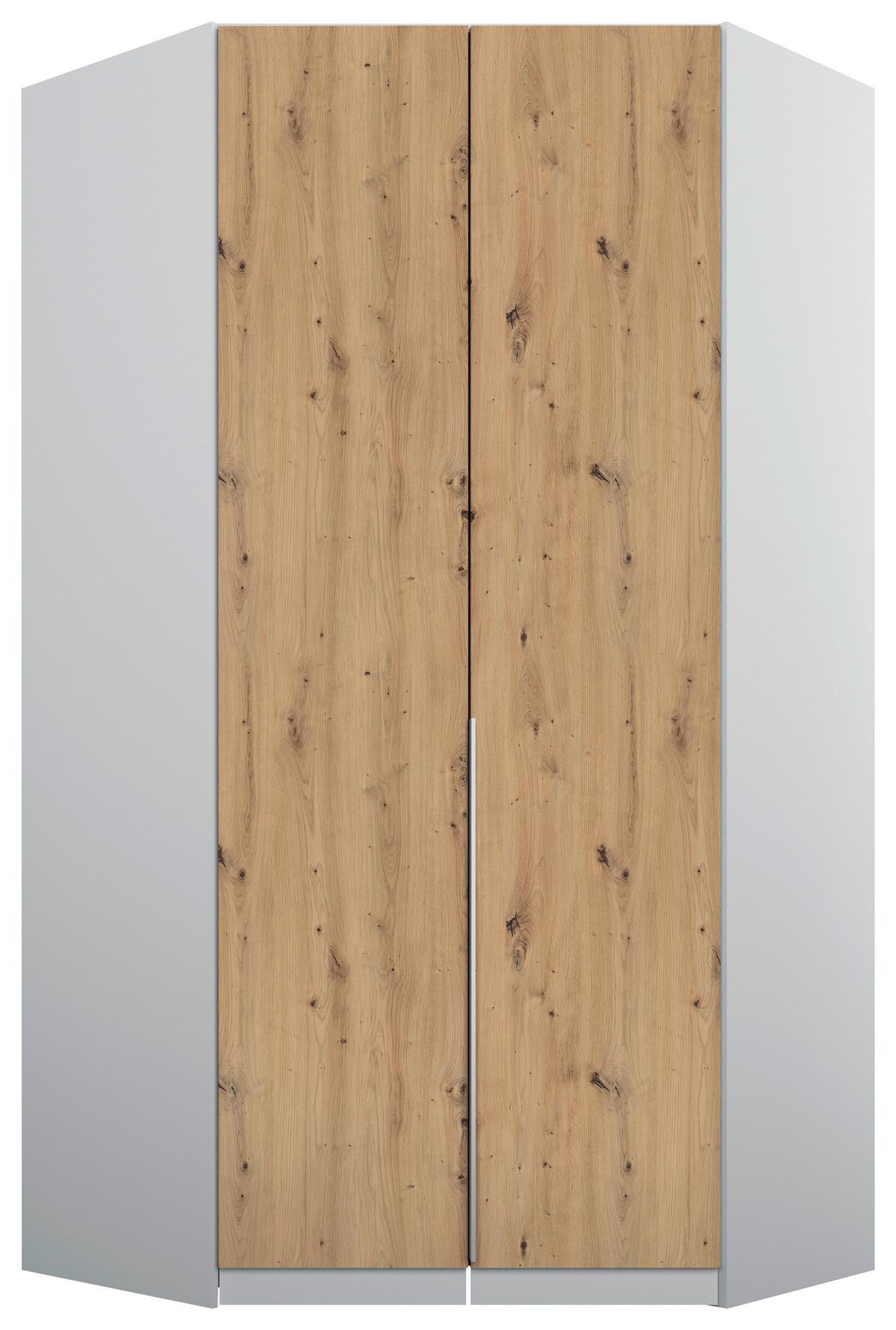 Kutni Ormar Za Odjeću Alabama - siva/hrast Artisan, Moderno, drvni materijal (117/229/117cm) - Modern Living