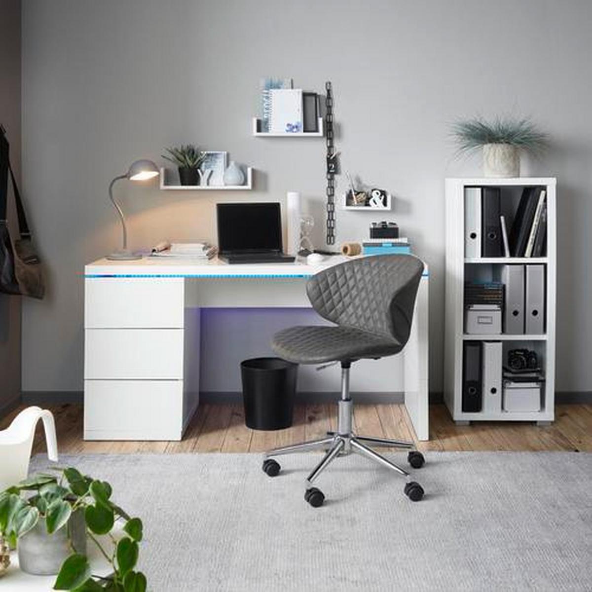 Regal in Weiss Hochglanz - Silberfarben, Modern (43/112/36cm) - Mömax