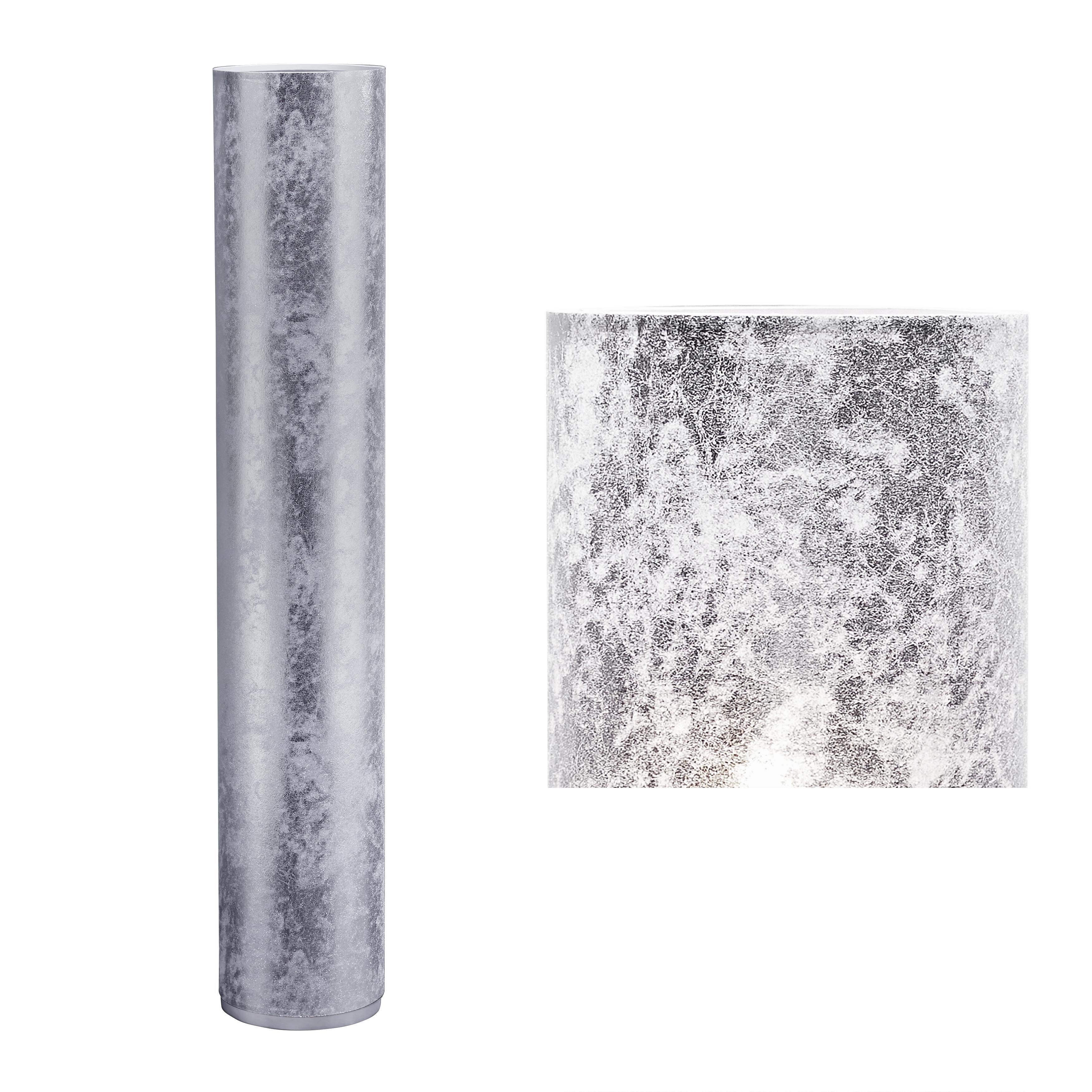 STEHLEUCHTE max. 40 Watt 'Emelle' - Chromfarben/Nickelfarben, MODERN, Textil/Metall (21/21/120cm) - Bessagi Home