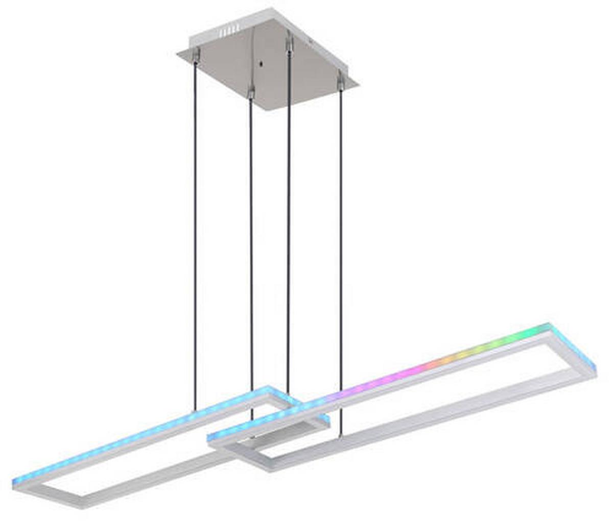Viseča Led-svetilka Salmos, S Sijalko - srebrne barve/opal, Trend, kovina/umetna masa (119,5/25,5/120cm) - Globo