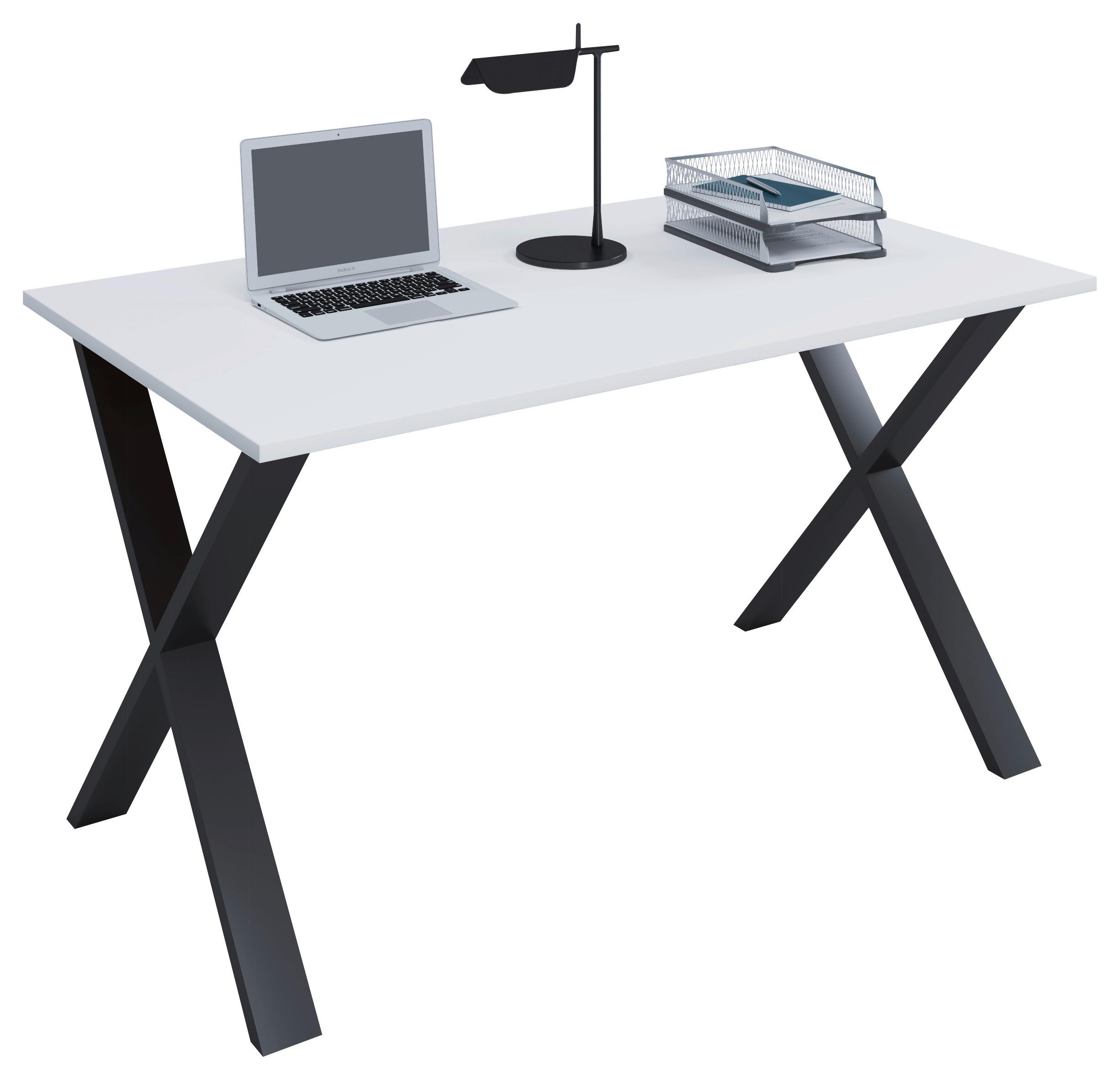 Pisalna Miza Lona, Bela, Črna, 140x50cm - črna/bela, Moderno, kovina/leseni material (140/50/76cm) - MID.YOU