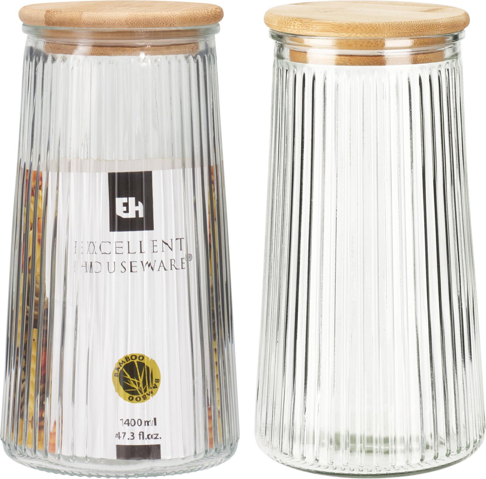 Borcan depozitare Phyllo L, cca. 1,4L - Modern, sticlă (11/21cm)