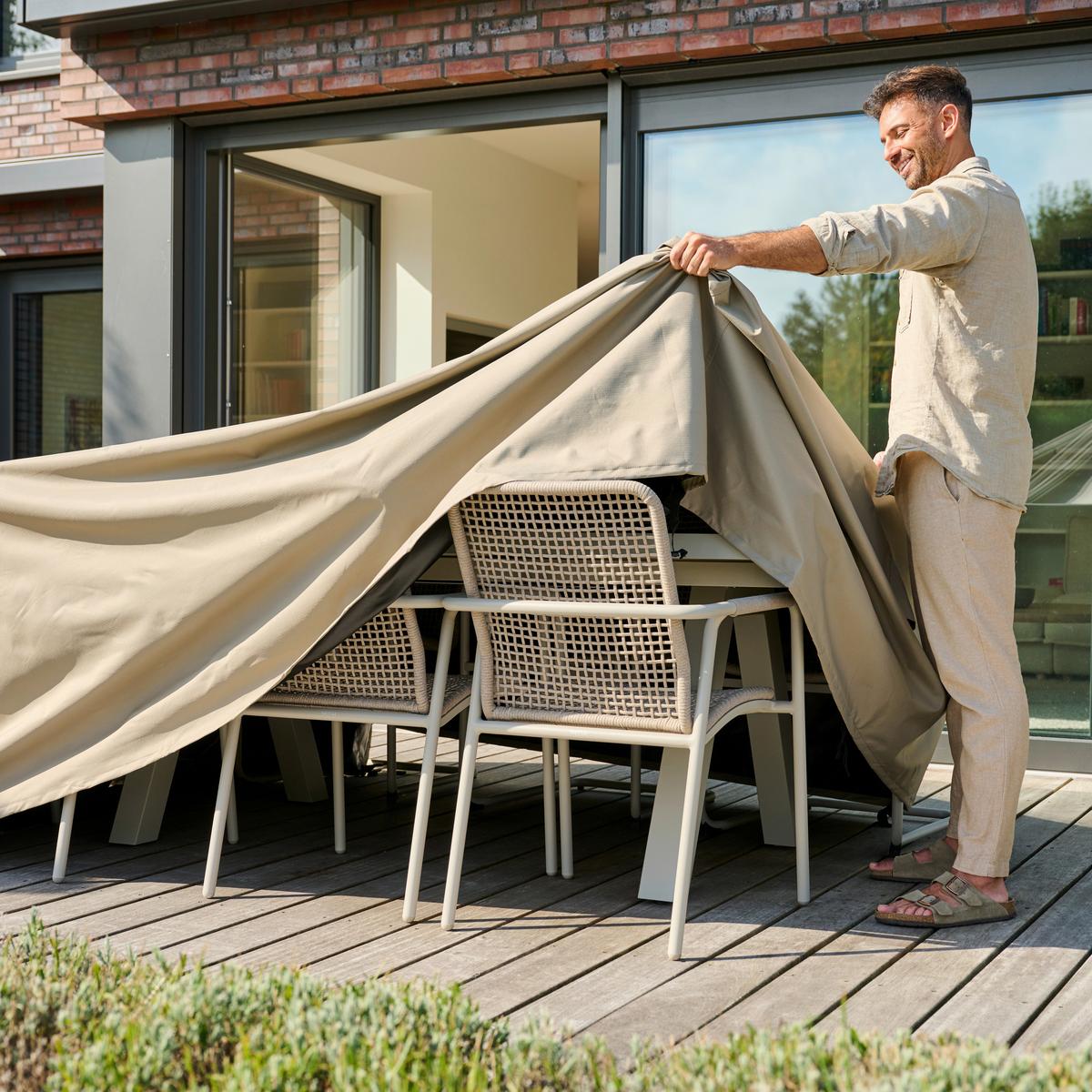 SCHUTZHÜLLE PLUS SITZGRUPPEN SCHUTZHÜLLE - Beige, MODERN, Kunststoff (150/85/240cm) - Siena Garden