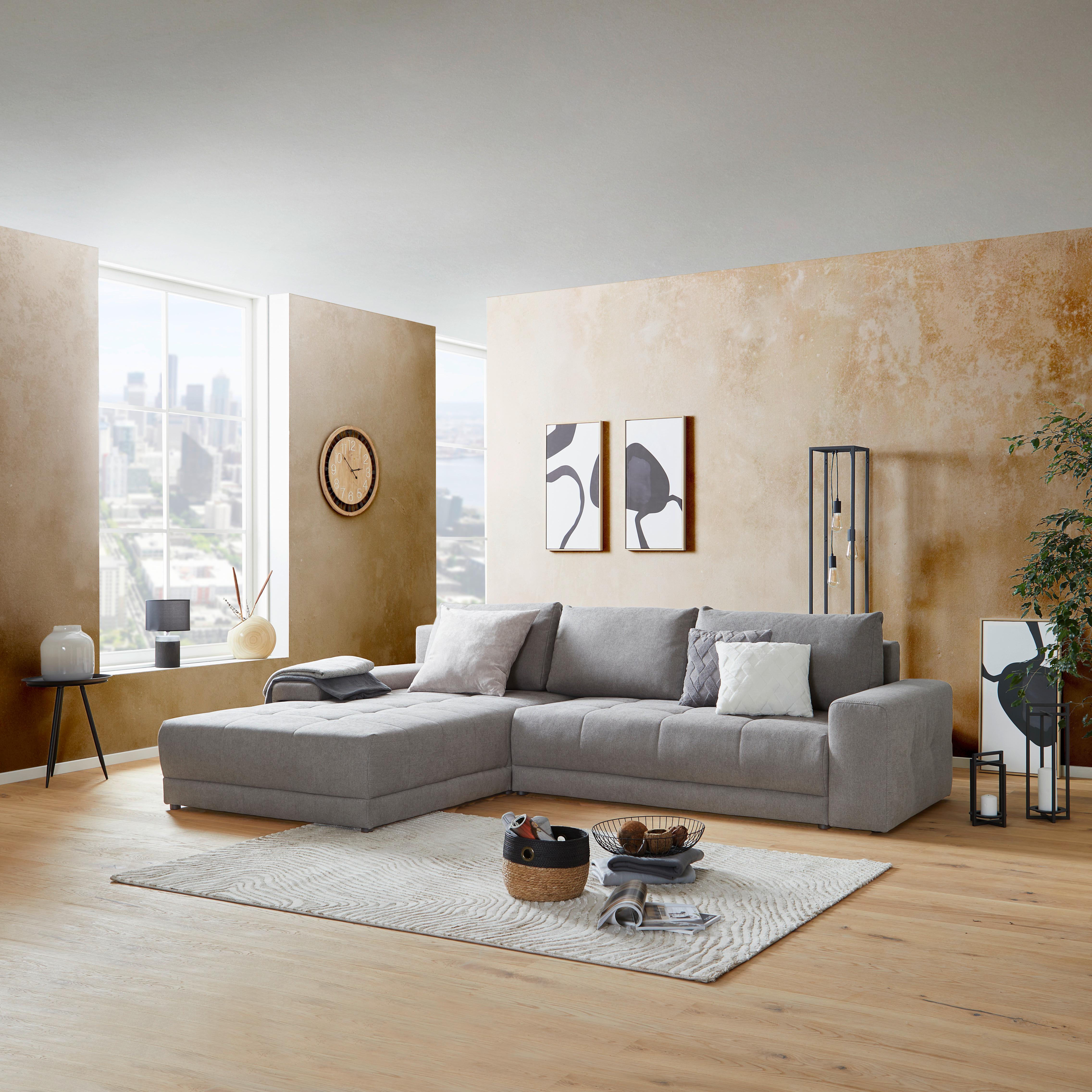 Kutna Garnitura Adria Neu - siva/crna, Moderno, tekstil/plastika (213/308cm) - Modern Living