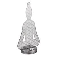 Solarna Svetilka Buddha, S Sijalko - srebrne barve/črna, Design, kovina/umetna masa (19/12/36cm) - Globo