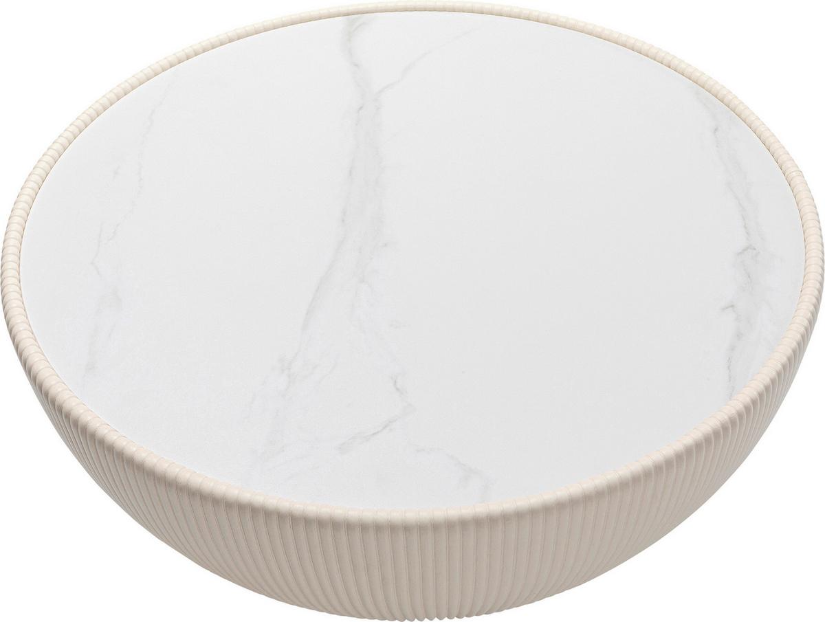 Couchtisch Endless Vegas Creme/Messingfarben - Messingfarben/Creme, MODERN, Keramik/Textil (71/71/36cm) - Kare-Design