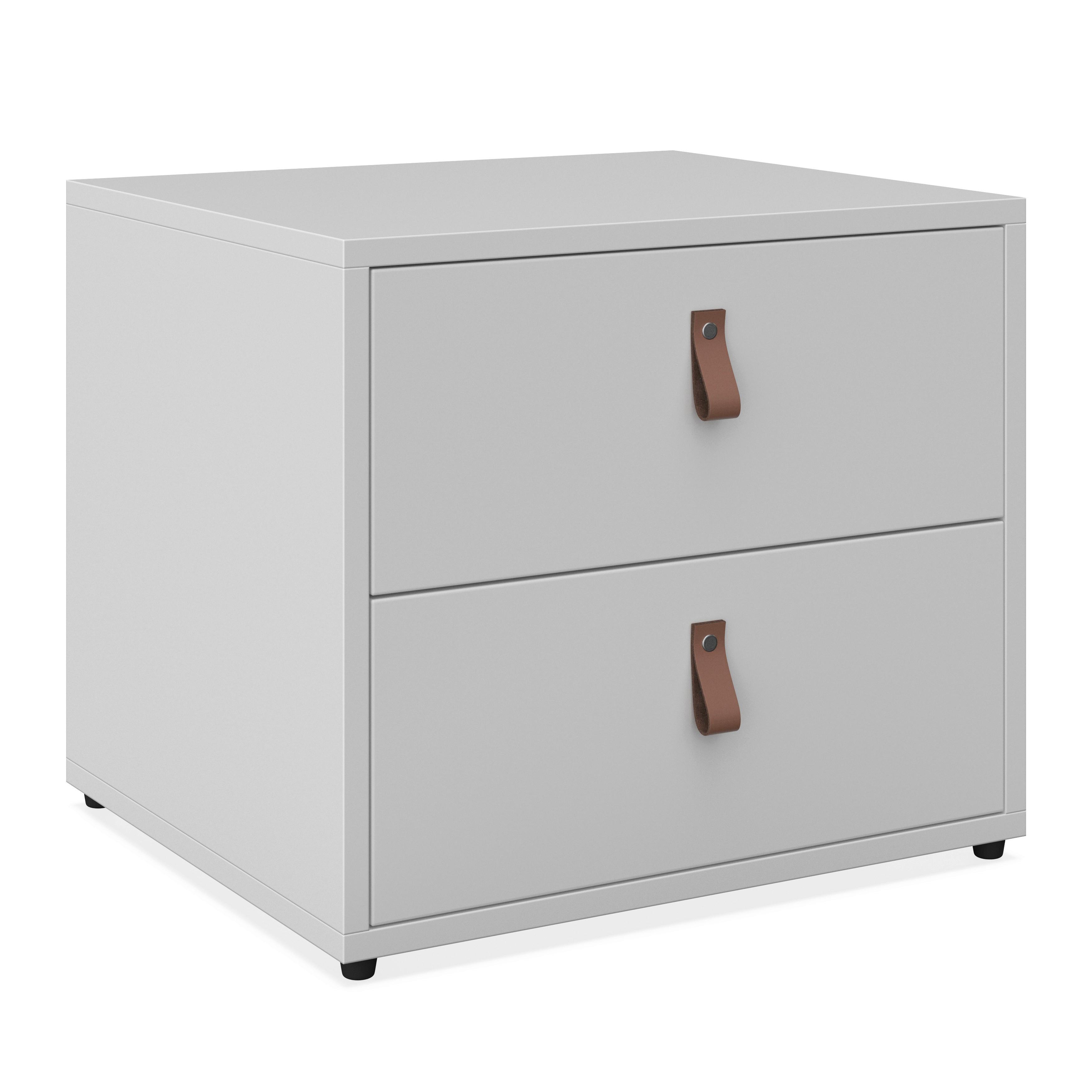 Nachtkästchen Mick Weiß MDF - Schwarz/Weiß, MODERN, Holzwerkstoff/Kunststoff (46/40/40cm) - Bessagi Home