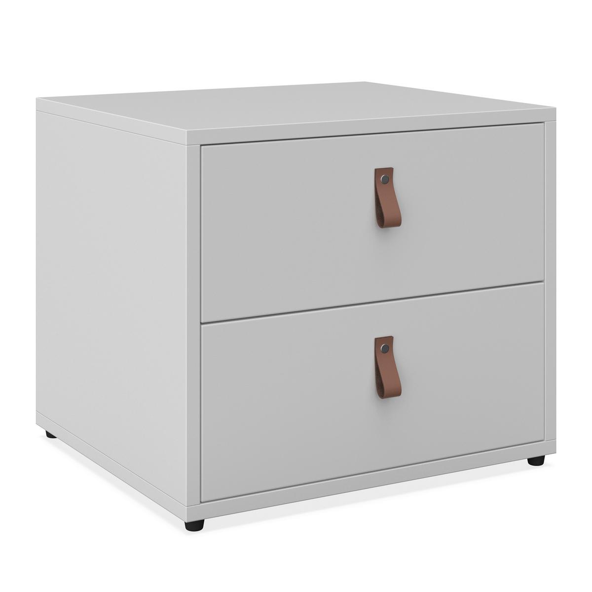 Nachtkästchen Mick Weiß MDF - Schwarz/Weiß, MODERN, Holzwerkstoff/Kunststoff (46/40/40cm) - Bessagi Home
