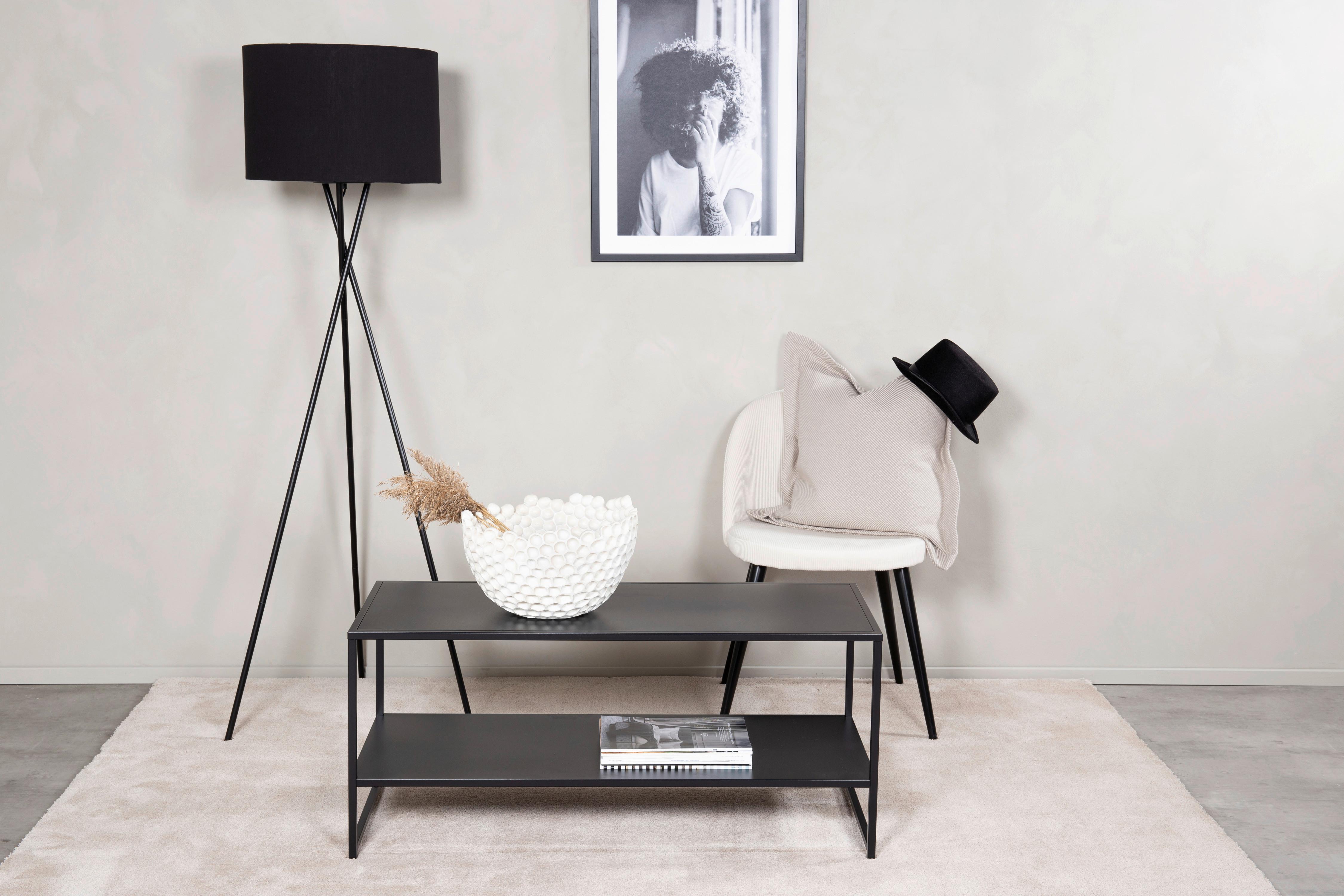 COUCHTISCH STAAL - Schwarz, Design, Metall (102/43/45cm) - Livetastic