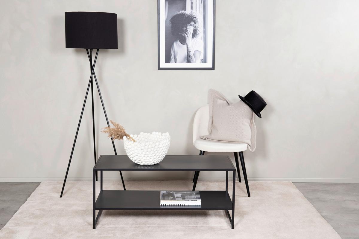 COUCHTISCH STAAL - Schwarz, Design, Metall (102/43/45cm) - Livetastic