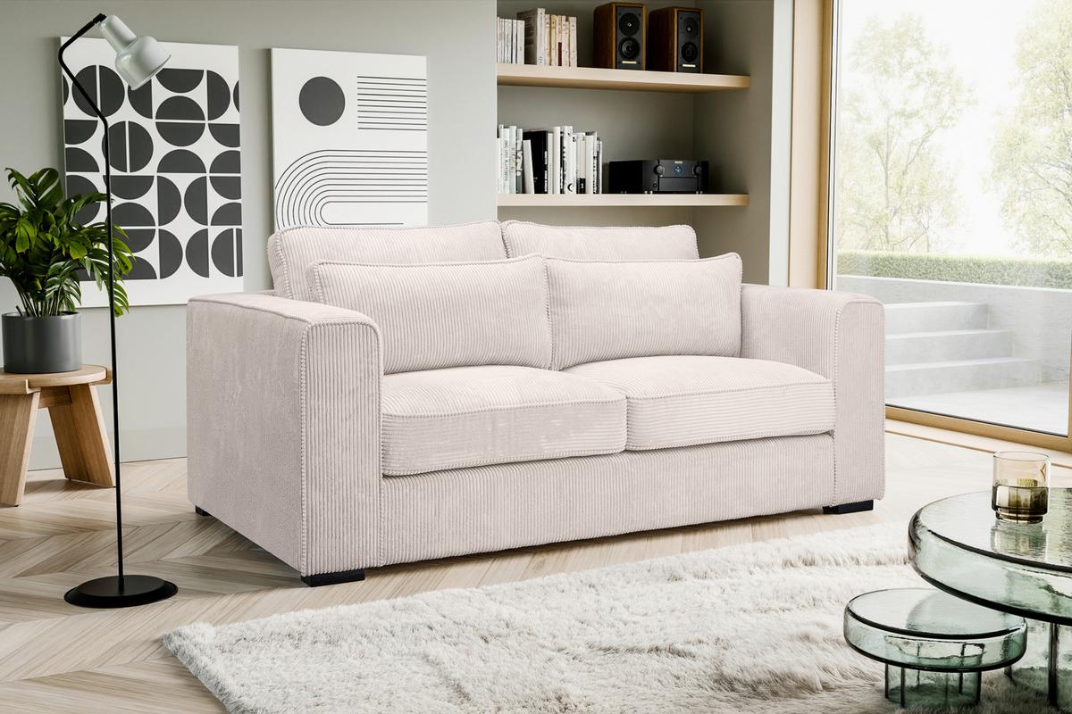 2,5-Sitzer-Sofa Almera Graubeige - Greige/Schwarz, Basics, Holz/Textil (200/92/112cm) - MID.YOU