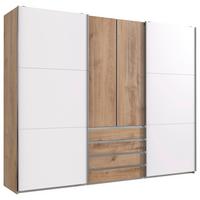 DULAP USI CULISANTE MAGIC - alb/culoare lemn stejar, Modern, material pe bază de lemn (300/236/65cm) - MID.YOU