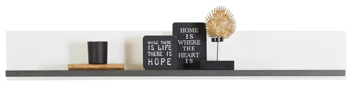 Stenska Polica Alassio - bela/barve grafita, Moderno, leseni material (120/17,5/21,6cm) - Premium Living