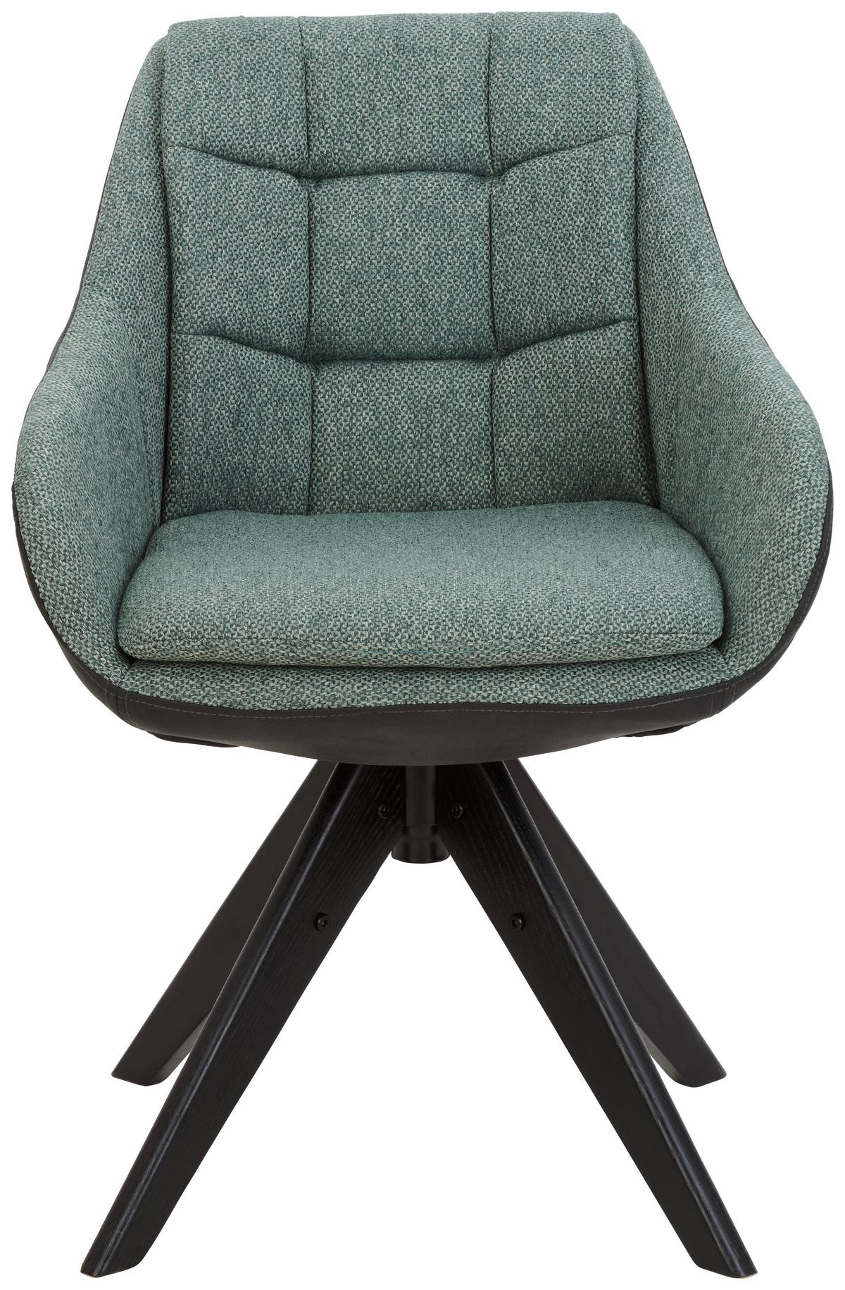 KRZESŁO Z PODŁOKIETNIKAMI FRESH - antracytowy/zielony, Konventionell, drewno/tkanina (57/83,5/60cm) - Landscape