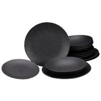Tafelservice Vesuvio Black in Schwarz, 12-teilig - Schwarz, Basics, Keramik - Creatable