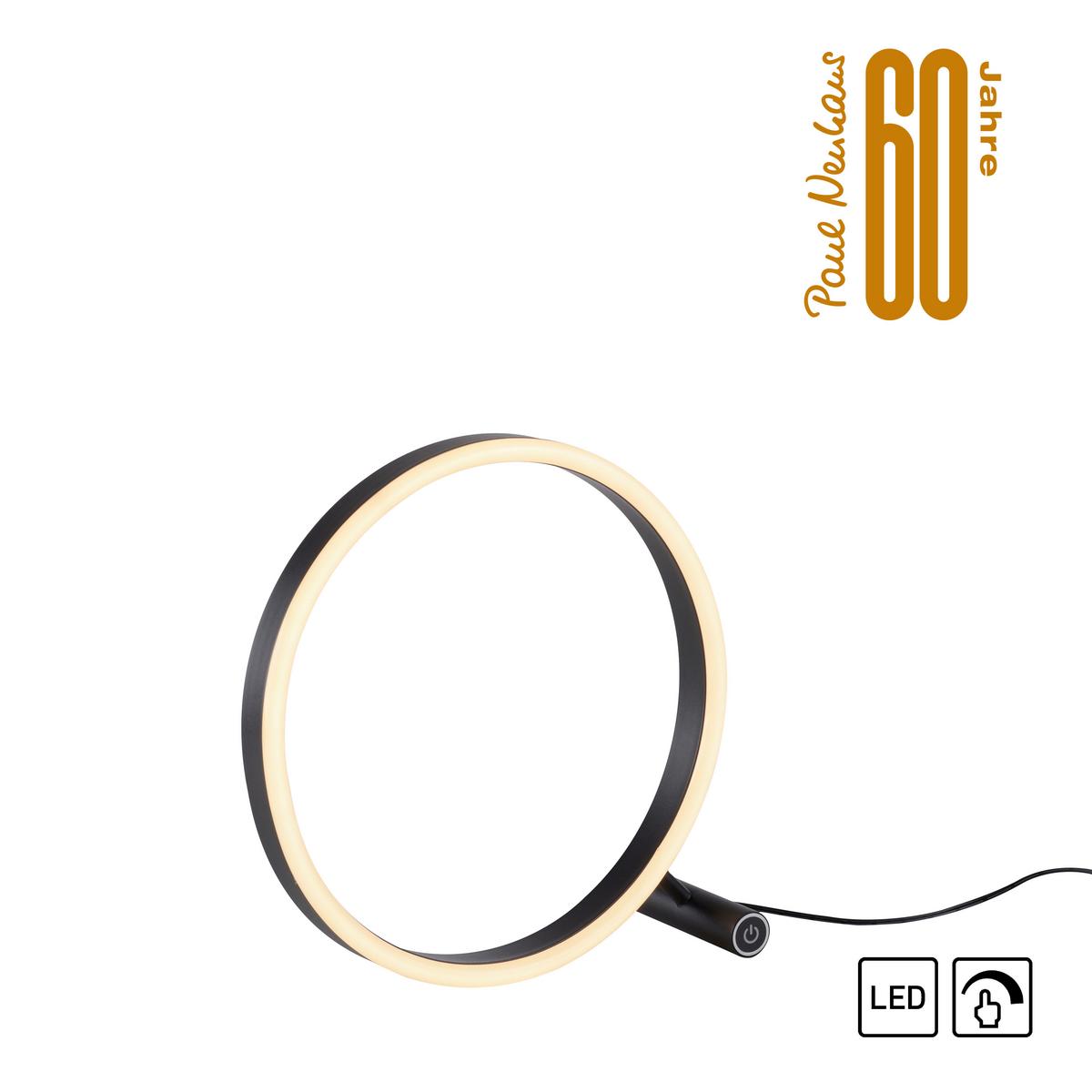 LAMPA STOŁOWA LED 15390-13 RITUS - antracytowy, Trend, tworzywo sztuczne/metal (28,5/10/28cm)