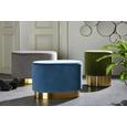 Hocker Blau Samt - Blau, MODERN, Holz/Holzwerkstoff (52/35cm) - Mömax modern living