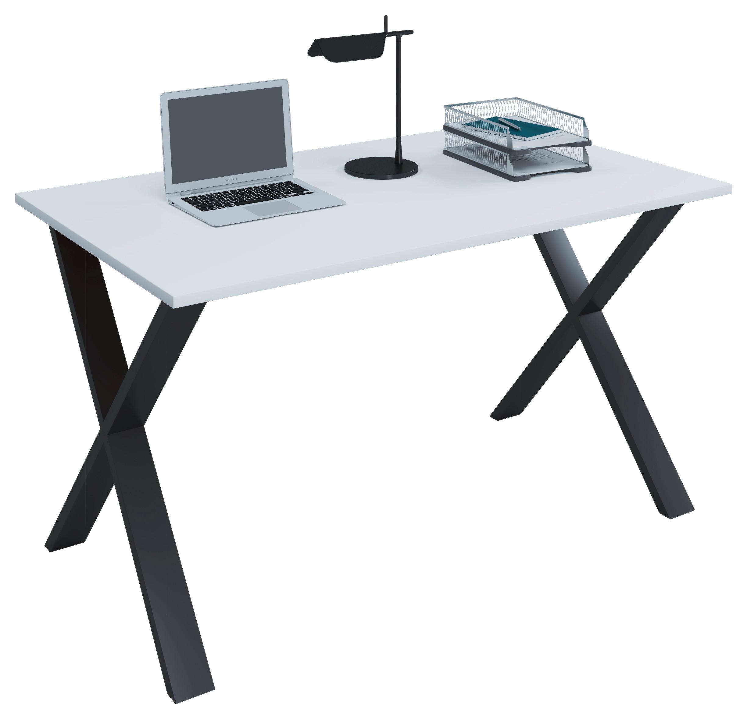 Pisalna Miza Lona, Bela, 110x80cm - črna/bela, Moderno, kovina/leseni material (110/80/76cm) - MID.YOU