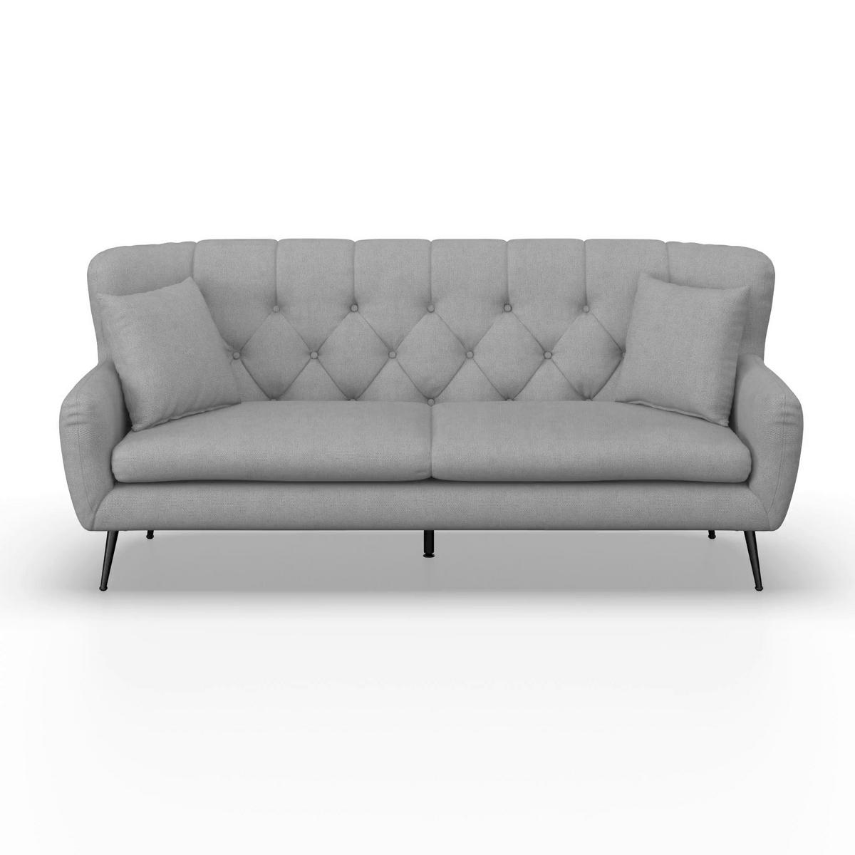 Sofa Liliana Webstoff Braun - Schwarz/Braun, MODERN, Holz/Textil (227/95/93cm) - Bessagi Home